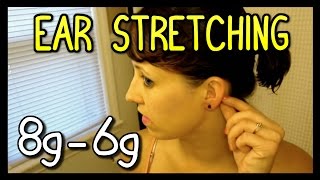 Ear Stretching First Time 8G to 6G 📍 How To With Kristin [upl. by Bank]