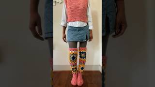 made these grannysquare knee high crochet socks diy crochetlove handmade crochetaddict socks [upl. by Reeher]