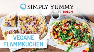 Knusprige Flammkuchen mit verschiedenen Belägen 😍  SIMPLY YUMMY Rezepte [upl. by Nirat]