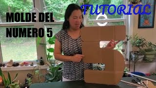 Molde del numero 5 con carton Como dibujarlo para hacer una piñata en 3D TUTORIAL [upl. by Ainaj465]