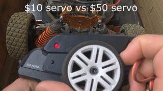 10 servo vs 50 servo Towerpro MG958 vs SAVOX SC1258TG [upl. by Aiykan]