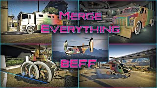 GTA5  Merge Everything  BEFF  How to Merge Any Vehicle in GTA  Glitches GC2F Car 2 Service Car [upl. by Gaspar804]