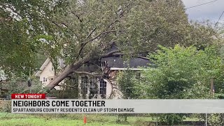 Spartanburg Co residents unite to clear roads caused by Helene’s impact [upl. by Sucram241]