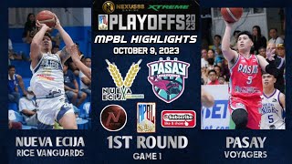 MPBL HIGHLIGHTS NUEVA ECIJA VS PASAY PLAYOFFS 1ST ROUNDGAME 1 OCTOBER 9 2023 [upl. by Reppart]