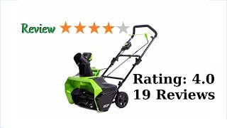 Greenworks 60Volt 20in Cordless Battery Snow Blower Review SN60L410 [upl. by Erreipnaej]