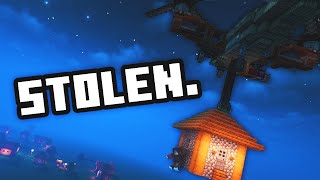 I Stole a House Using a WORKING HELICOPTER in Minecraft  Clockwork [upl. by Epilihp]