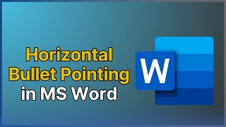 Horizontal Bullet Pointing in Microsoft Word [upl. by Cirad710]