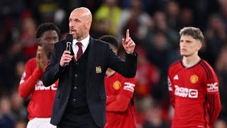 Erik ten Hag Speech to Man United fans at Old Trafford after Man United vs Newcastle [upl. by Redle]