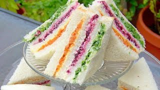 Triple layer sandwich recipe  club sandwich  Sandwich recipe by zaika on hai [upl. by Odnumde]