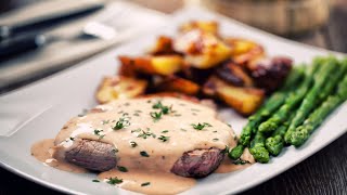 Recette  Steak sauce Roquefort champignons [upl. by Adneral]