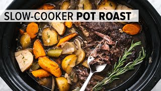 SLOW COOKER POT ROAST  an easy crock pot roast for dinner [upl. by Antrim700]