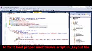 MVC  Fix Error  JavaScript runtime error Unable to set property unobtrusive [upl. by Ahsimaj]