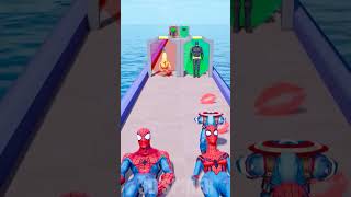 GTA V Romantic Kiss Run With RED Spidey and Spider Gwen gta [upl. by Baten]