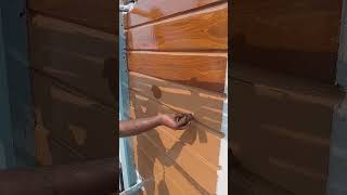 🔥wood graining on elevation of house 🔥shortfeedshorts wallpaintingideaswoodgrain oilpaintdesign [upl. by Ahsenrad]