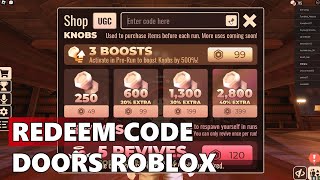 REDEEM CODE 2024 Doors Roblox Free Revive and Knobs [upl. by Vrablik]