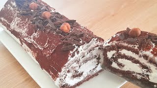 Buche au chocolat 🍫en 10 minutes faciledélicieux et pas cher [upl. by Oinotnanauj]