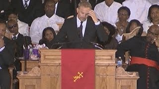 WHITNEY HOUSTON FUNERAL Kevin Costner fights back tears and gets standing ovation [upl. by Studdard]