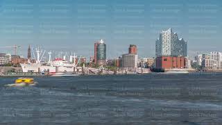 Timelapse of Hamburgs iconic Elbphilharmonie concert hall with ships and boats in the foreground [upl. by Devland]