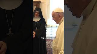 Pope Francis encounter with cloistered Benedictine nuns [upl. by Vasyuta177]