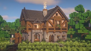 Minecraft Big Cottage House Tutorial [upl. by Sari366]