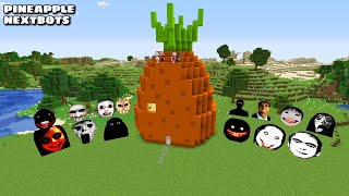 SURVIVAL PINEAPPLE SPONGEBOB HOUSE WITH 100 NEXTBOTS in Minecraft  Gameplay  Coffin Meme [upl. by Kcirrek688]