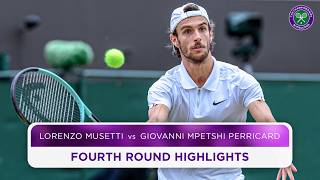 Gripping thriller  Lorenzo Musetti vs Giovanni Mpetshi Perricard  Highlights  Wimbledon 2024 [upl. by Sucram]