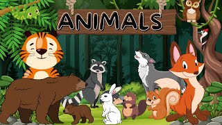 Wild Animals for kids  Forest Animals  Wild Animals Names and Sounds  Toddlers Educational Video [upl. by Llehsram898]