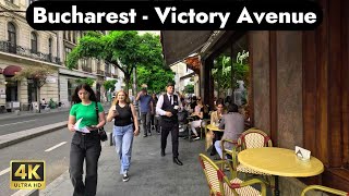 Bucharest  VICTORY AVENUE  Complete Walking Tour [upl. by Aiekan]