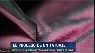 Vea de cerca cómo se hace un tatuaje [upl. by Ariaes]