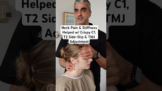 Neck Pain amp Stiffness Helped w Crispy C1 T2 amp TMJ Adjustment shorts [upl. by Norrabal]