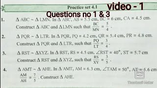 Practice Set 41 Geometry Class 10 Geometric Construction questions SSC 10th std Maths 2 in Hindi [upl. by Lightman]