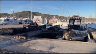 SaintFlorent  enquête ouverte après lincendie de trois bateaux [upl. by Ycnuahc355]