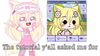 FINALLY Tutorial on how to make the squished little cute face in gachalife 👁️👄👁️✌🏻 [upl. by Noremac]