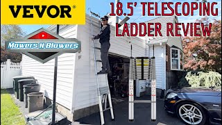 VEVOR Telescoping Ladder 185 FT Aluminum Collapsible Extension Ladder 400LBS weight Capacity Review [upl. by Samal]