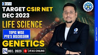 Genetics PYQ for CSIR NET Life Science Dec 2023 Exam Booster  IFAS [upl. by Ozzie]