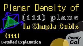 Planar density of simple cube plane 111  Planar Atomic density [upl. by Ttereve336]