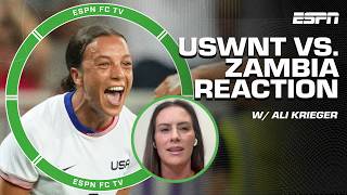 USWNT DOMINATE Zambia in Olympics Tournament 😤 This is who we want to see  Ali Krieger  ESPN FC [upl. by Donica169]