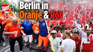 EM 2024 Der Fanmarsch vor dem Spiel Holland – Türkei in Berlin [upl. by Maisey]