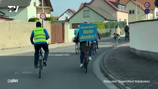 Fahrraddemo gegen Windkraftanlagen in Waldpolenz [upl. by Olnay]