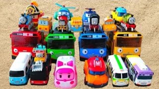 Mainan Tayo the Little Bus Rogi Gani Lani Thomas and Friends Robocar Poli Roy Amber Helly [upl. by Aedrahs]