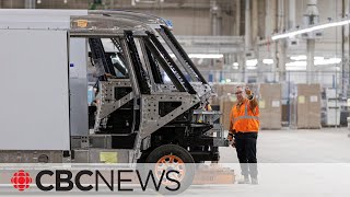 First Canadianmade electric delivery vans roll off the line at GM facility in Ontario [upl. by Loram]