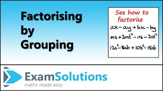 Factor or Factorise by Grouping  ExamSolutions [upl. by Alikee]