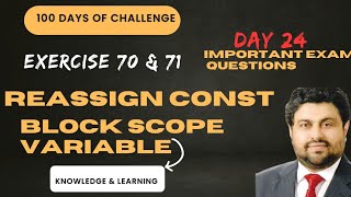 Exercise 71 72 Reassign const error Block Scope Variable TypeScript [upl. by Hsemar]