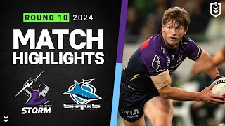 NRL 2024  Storm v Sharks  Match Highlights [upl. by Kaasi78]