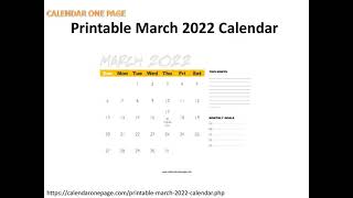 Printable March 2022 Calendar [upl. by Claudette]