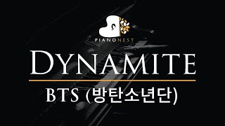 BTS 방탄소년단  Dynamite  Piano Karaoke Instrumental Cover with Lyrics [upl. by Ahsinwad]