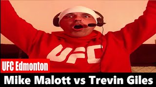 UFC Edmonton Mike Malott vs Trevin Giles REACTION [upl. by Sherry]