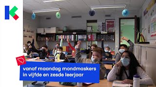 mondmaskers in de klas én op de speelplaats voor vijf en zes [upl. by Mallorie]