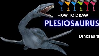 How to Draw PLESIOSAURUS Elasmosaurus dinosaur from Jurassic worldeasy Step by stepJurassic [upl. by Iadahs767]