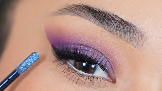 Maquillaje Morado Con Delineador FACIL amp SENCILLO  Principiantes [upl. by Icyac]